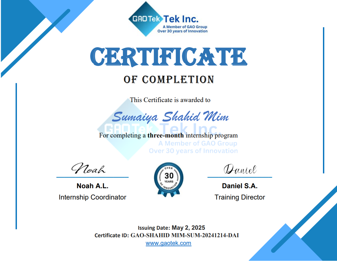 achievement internship